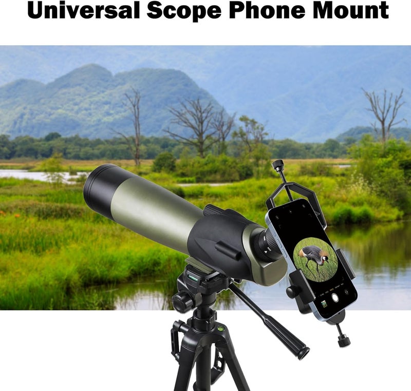 Vankey 2-Axis Phone Scope Mount, Universal Spotting Scope Phone Adapter, Metal Telescope Mount for Binocular, Monocular, Microscope - Fits Max 2.5" Eyepiece Diameter, for iPhone Android Phones - Image 2